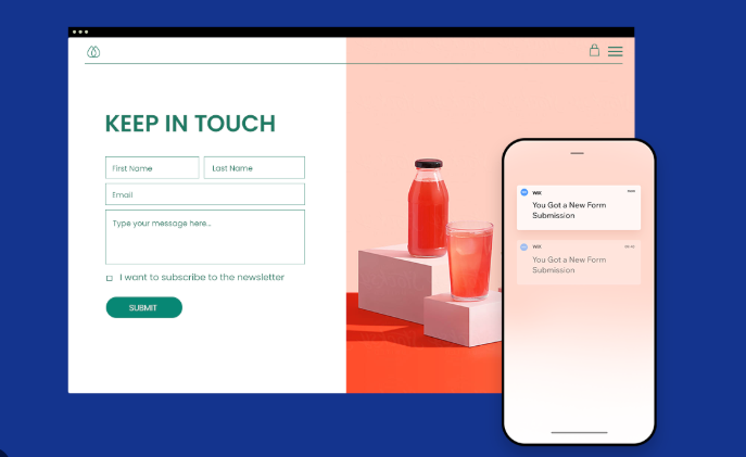 Contact form and website examples